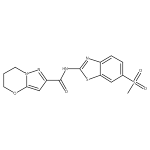 N-(6-(methylsulfonyl)benzo[d]thiazol-2-yl)-6,7-dihydro-5H-pyrazolo[5,1-b][1,3]oxazine-2-carboxamide Structure