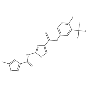 N-(4-((4-fluoro-3-(trifluoromethyl)phenyl)carbamoyl)oxazol-2-yl)-5-methylisoxazole-3-carboxamide Structure