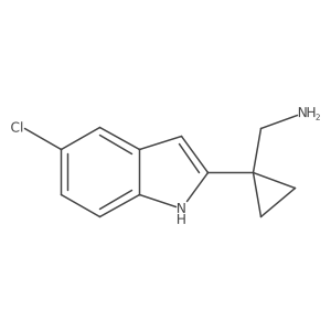 [1-(5-chloro-1H-indol-2-yl)cyclopropyl]methanamine结构式