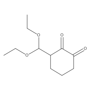 3-(Diethoxymethyl)cyclohexane-1,2-dione结构式