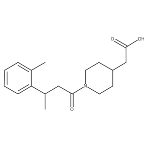 4-Piperidineacetic acid, 1-[3-(2-methylphenyl)-1-oxobutyl]- Structure