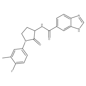 N-[1-(4-fluoro-3-methylphenyl)-2-oxopyrrolidin-3-yl]-1H-1,3-benzodiazole-5-carboxamide结构式