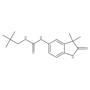 1-(3,3-Dimethyl-2-oxoindolin-5-yl)-3-neopentylurea结构式