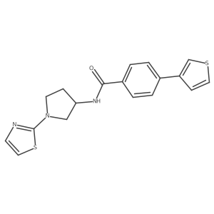 N-(1-(thiazol-2-yl)pyrrolidin-3-yl)-4-(thiophen-3-yl)benzamide结构式
