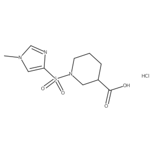 1-[(1-methyl-1H-imidazol-4-yl)sulfonyl]piperidine-3-carboxylic acid hydrochloride结构式