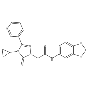 N-(benzo[d][1,3]dioxol-5-yl)-2-(4-cyclopropyl-5-oxo-3-(pyridin-3-yl)-4,5-dihydro-1H-1,2,4-triazol-1-yl)acetamide Structure