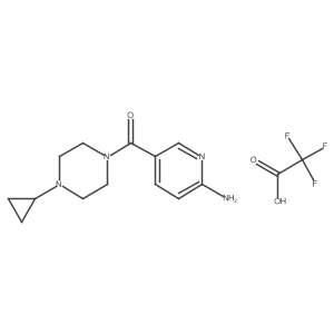 5-(4-Cyclopropylpiperazine-1-carbonyl)pyridin-2-amine, trifluoroacetic acid Structure