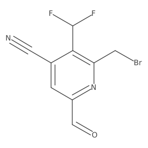 2-(Bromomethyl)-4-cyano-3-(difluoromethyl)pyridine-6-carboxaldehyde Structure