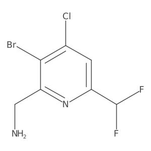 2-(Aminomethyl)-3-bromo-4-chloro-6-(difluoromethyl)pyridine结构式