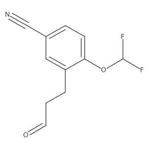 4-(difluoromethoxy)-3-(3-oxopropyl)benzonitrile Structure