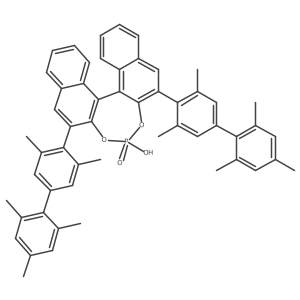 (11bR)-4-Hydroxy-2,6-bis(2',3,4',5,6'-pentamethyl-[1,1'-biphenyl]-4-yl)dinaphtho[2,1-d:1',2'-f][1,3,2]dioxaphosphepine 4-oxide Structure