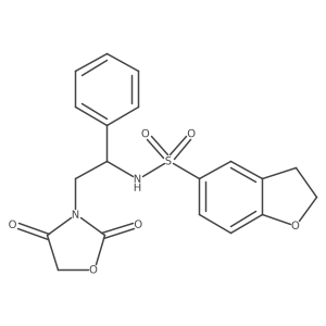 N-(2-(2,4-dioxooxazolidin-3-yl)-1-phenylethyl)-2,3-dihydrobenzofuran-5-sulfonamide结构式