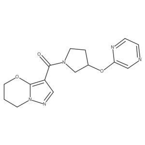 (6,7-dihydro-5H-pyrazolo[5,1-b][1,3]oxazin-3-yl)(3-(pyrazin-2-yloxy)pyrrolidin-1-yl)methanone Structure