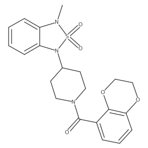 (2,3-dihydrobenzo[b][1,4]dioxin-5-yl)(4-(3-methyl-2,2-dioxidobenzo[c][1,2,5]thiadiazol-1(3H)-yl)piperidin-1-yl)methanone结构式