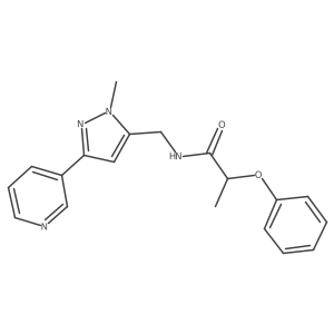 N-((1-methyl-3-(pyridin-3-yl)-1H-pyrazol-5-yl)methyl)-2-phenoxypropanamide Structure