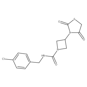 N-(4-chlorobenzyl)-3-(2,4-dioxothiazolidin-3-yl)azetidine-1-carboxamide结构式
