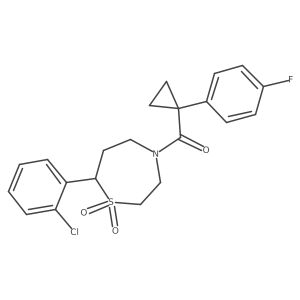 (7-(2-Chlorophenyl)-1,1-dioxido-1,4-thiazepan-4-yl)(1-(4-fluorophenyl)cyclopropyl)methanone结构式