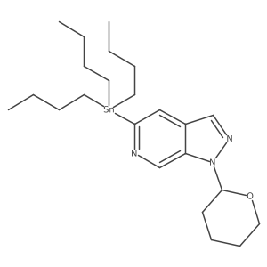 1-(Tetrahydro-2H-pyran-2-yl)-5-(tributylstannyl)-1H-pyrazolo[3,4-c]pyridine Structure
