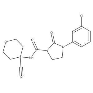 1-(3-chlorophenyl)-N-(4-cyanooxan-4-yl)-2-oxopyrrolidine-3-carboxamide Structure