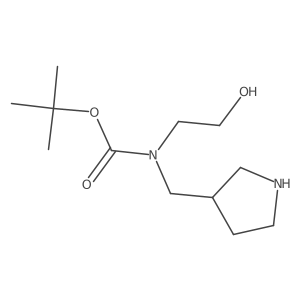tert-Butyl (2-hydroxyethyl)(pyrrolidin-3-ylmethyl)carbamate Structure