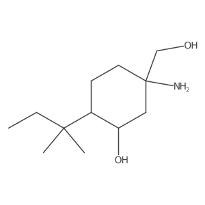 5-Amino-5-(hydroxymethyl)-2-(2-methylbutan-2-yl)cyclohexan-1-ol结构式