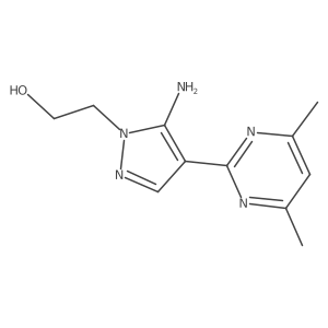 2-[5-amino-4-(4,6-dimethylpyrimidin-2-yl)-1H-pyrazol-1-yl]ethan-1-ol Structure