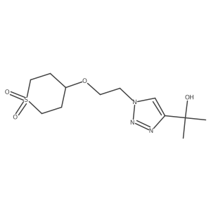 4-{2-[4-(2-hydroxypropan-2-yl)-1H-1,2,3-triazol-1-yl]ethoxy}-1lambda6-thiane-1,1-dione Structure