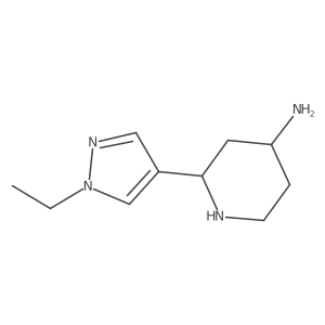 2-(1-ethyl-1H-pyrazol-4-yl)piperidin-4-amine Structure