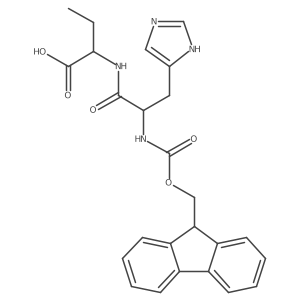 (2S)-2-[(2S)-2-({[(9H-fluoren-9-yl)methoxy]carbonyl}amino)-3-(1H-imidazol-5-yl)propanamido]butanoic acid结构式
