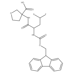 3-[2-({[(9H-fluoren-9-yl)methoxy]carbonyl}amino)-4,4-difluorobutanamido]oxolane-3-carboxylic acid结构式