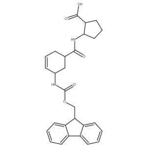 (1RS&,2SR&)-2-[(1RS,5SR)-5-({[(9H-fluoren-9-yl)methoxy]carbonyl}amino)cyclohex-3-ene-1-amido]cyclopentane-1-carboxylic acid结构式