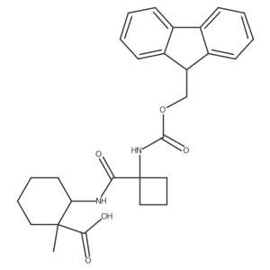2-[1-({[(9H-fluoren-9-yl)methoxy]carbonyl}amino)cyclobutaneamido]-1-methylcyclohexane-1-carboxylic acid结构式