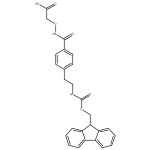 2-[({4-[2-({[(9H-fluoren-9-yl)methoxy]carbonyl}amino)ethyl]phenyl}formamido)oxy]acetic acid结构式