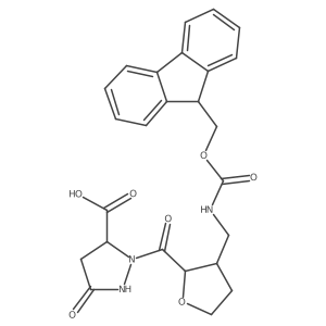 2-{3-[({[(9H-fluoren-9-yl)methoxy]carbonyl}amino)methyl]oxolane-2-carbonyl}-5-oxopyrazolidine-3-carboxylic acid结构式