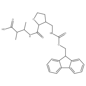 3-({3-[({[(9H-fluoren-9-yl)methoxy]carbonyl}amino)methyl]oxolan-2-yl}formamido)-2-methylbutanoic acid Structure