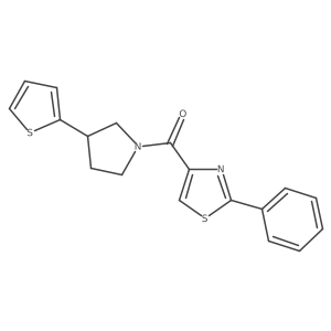 (2-phenylthiazol-4-yl)-[3-(2-thienyl)pyrrolidin-1-yl]methanone结构式