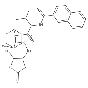 (1S,3S,4S)-2-((2-Naphthoyl)-L-valyl)-4-hydroxy-N-((3S)-2-hydroxy-5-oxotetrahydrofuran-3-YL)-2-azabicyclo[2.2.2]octane-3-carboxamide结构式