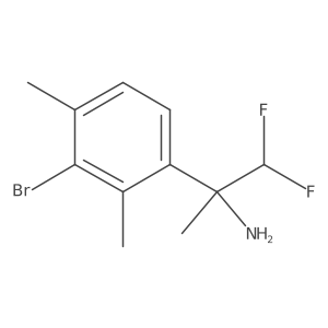 2-(3-Bromo-2,4-dimethylphenyl)-1,1-difluoropropan-2-amine结构式