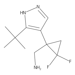 [1-(3-tert-butyl-1H-pyrazol-4-yl)-2,2-difluorocyclopropyl]methanamine Structure