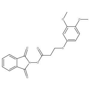 1,3-dioxo-2,3-dihydro-1H-isoindol-2-yl 3-[(3,4-dimethoxyphenyl)sulfanyl]propanoate结构式