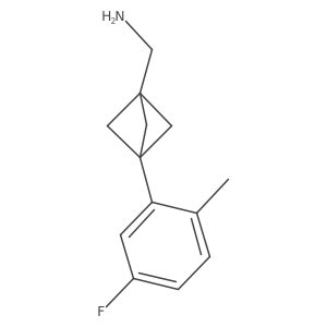 [3-(5-Fluoro-2-methylphenyl)-1-bicyclo[1.1.1]pentanyl]methanamine Structure
