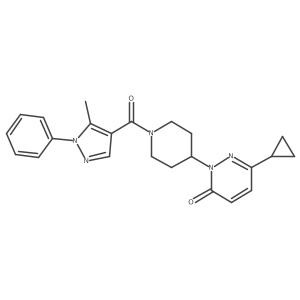 6-cyclopropyl-2-[1-(5-methyl-1-phenyl-1H-pyrazole-4-carbonyl)piperidin-4-yl]-2,3-dihydropyridazin-3-one Structure
