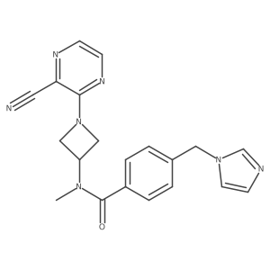 N-[1-(3-Cyanopyrazin-2-yl)azetidin-3-yl]-4-(imidazol-1-ylmethyl)-N-methylbenzamide Structure