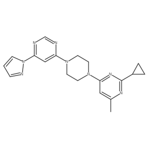 2-cyclopropyl-4-methyl-6-{4-[6-(1H-pyrazol-1-yl)pyrimidin-4-yl]piperazin-1-yl}pyrimidine Structure