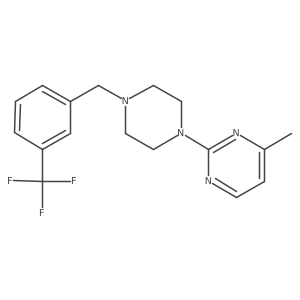 4-Methyl-2-(4-{[3-(trifluoromethyl)phenyl]methyl}piperazin-1-yl)pyrimidine结构式