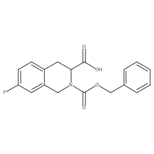 2-[(Benzyloxy)carbonyl]-7-fluoro-1,2,3,4-tetrahydroisoquinoline-3-carboxylic acid结构式