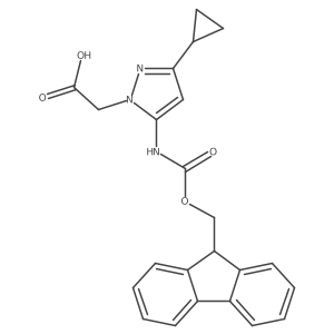 2-[3-cyclopropyl-5-({[(9H-fluoren-9-yl)methoxy]carbonyl}amino)-1H-pyrazol-1-yl]acetic acid Structure