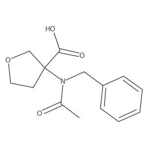 3-(N-benzylacetamido)oxolane-3-carboxylic acid结构式