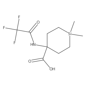 1,1-dimethyl-4-[(2,2,2-trifluoroacetyl)amino]silinane-4-carboxylic acid结构式