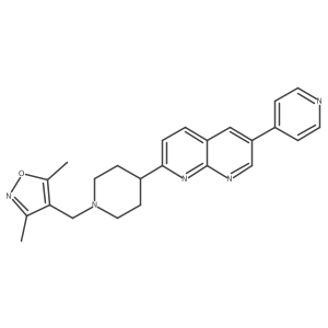 2-{1-[(3,5-Dimethyl-1,2-oxazol-4-yl)methyl]piperidin-4-yl}-6-(pyridin-4-yl)-1,8-naphthyridine结构式